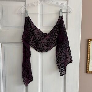 Vintage Black and Purple Women's Scarf